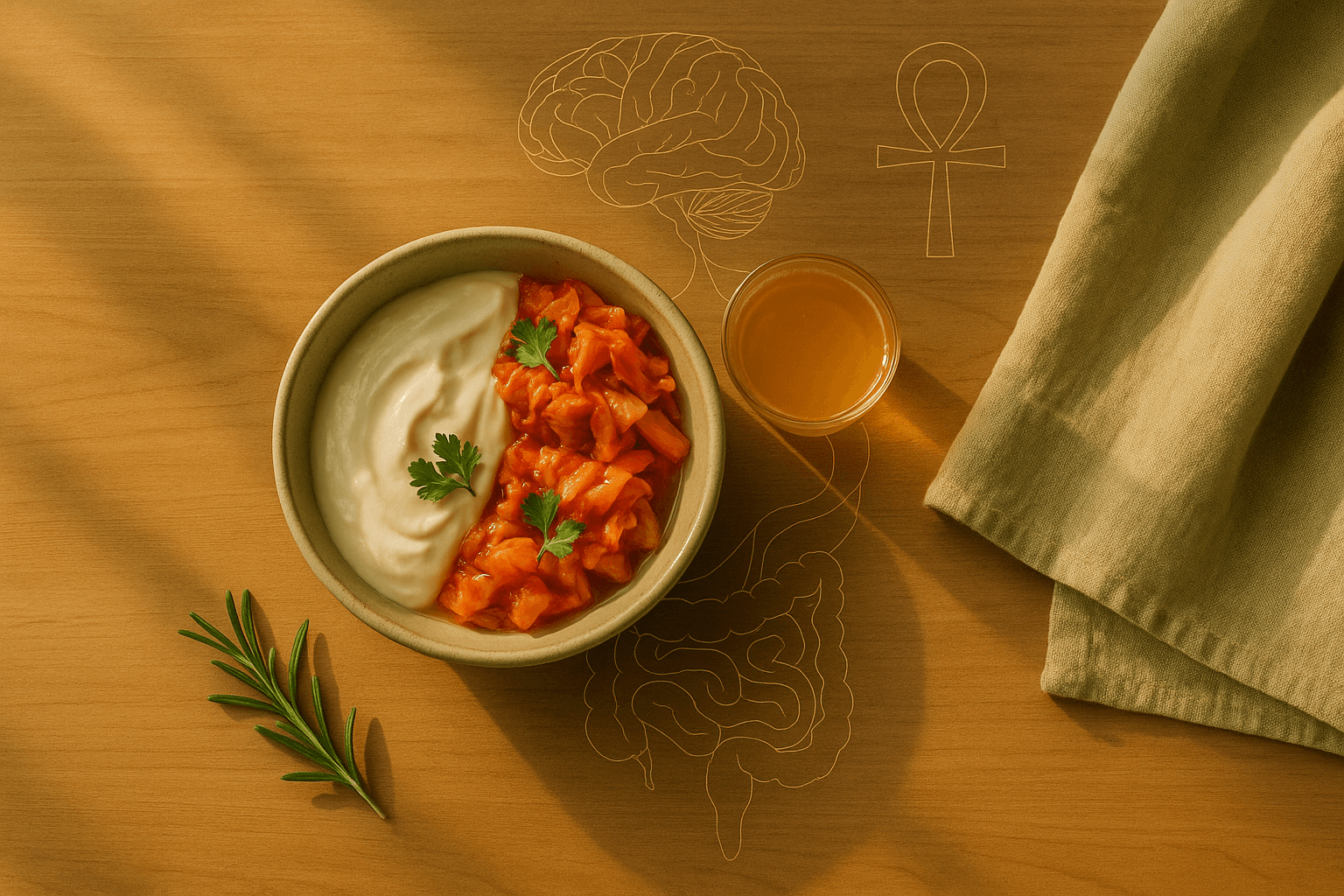 Artistic depiction of the gut-brain connection and psychobiotics